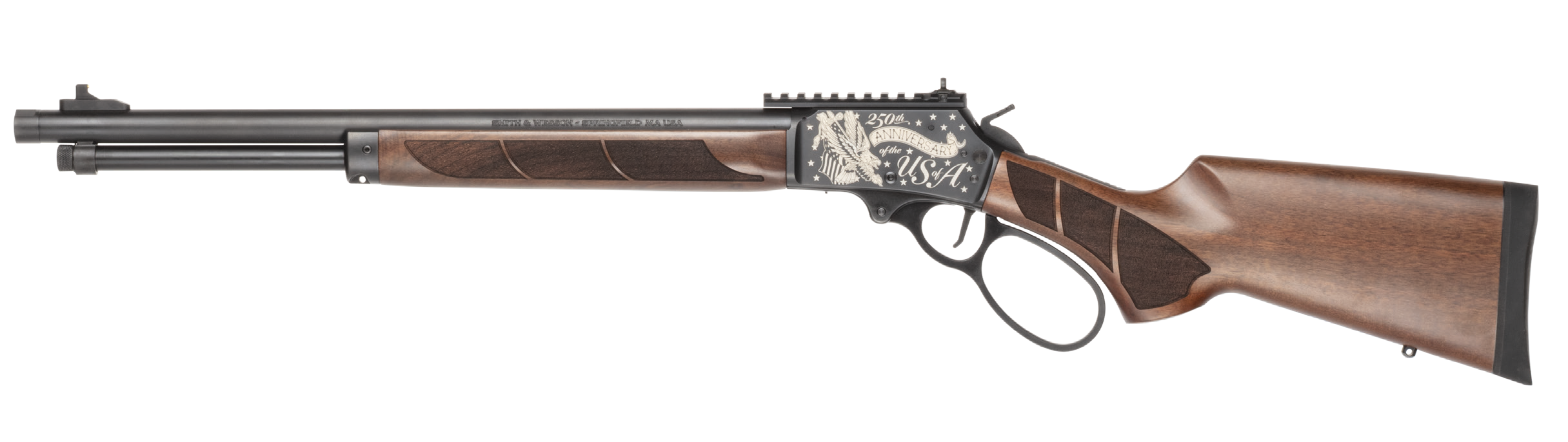Smith & Wesson Model 1854 America 250th Lever Action Rifle 14969, 44 Rem Mag, 19.25 in Threaded, Walnut Stock, Black Armornite Finish, 9 Rd