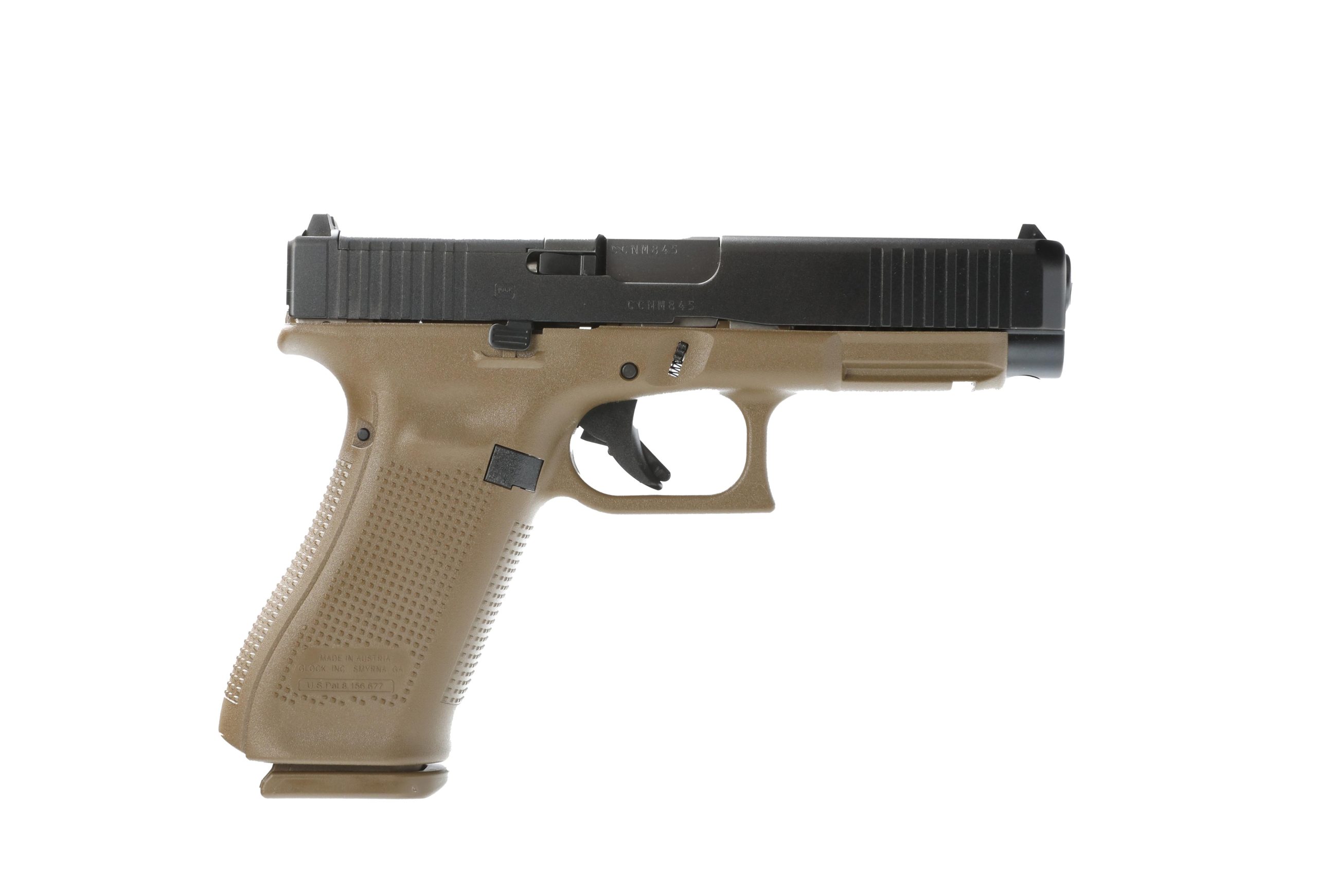 Glock G47 G5 MOS Pistol PA475S203MOSDE, 9mm, 4.49in, FDE Frame Grips, 17 Rds