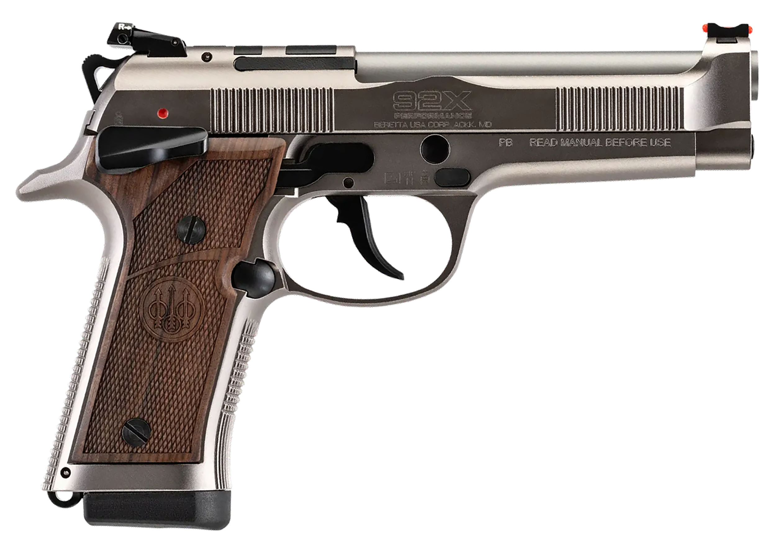 Beretta 92X Performance Defensive Optic Ready Pistol SPEC0746A10, 9mm, 4.9in, Hogue Walnut Grip, 10 Rds