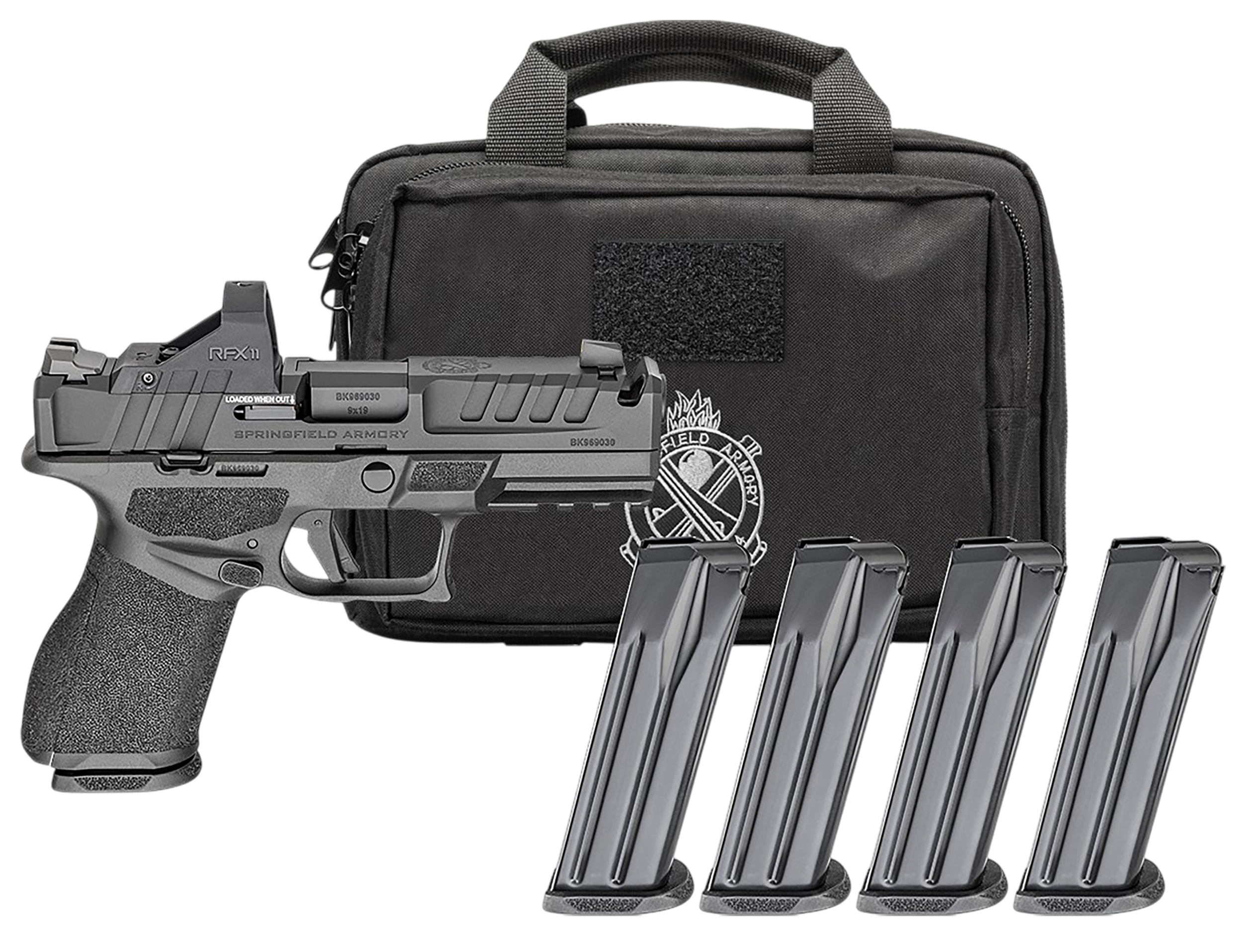 Springfield Echelon Gear Pac Optic Ready Pistol EC9409BCOMPPAC, 9mm, 4in, Textured Grips, Black Finish, 15 Rds