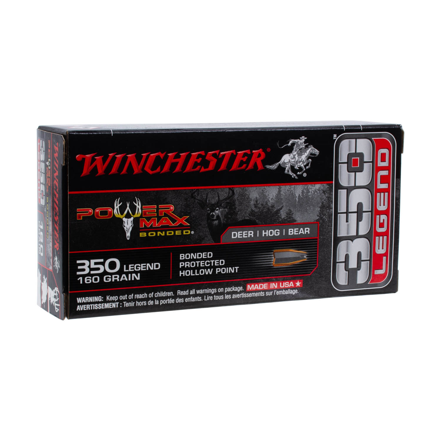 Winchester 350 Legend 160gr. Power Max Bonded Ammunition, 25 Round Box