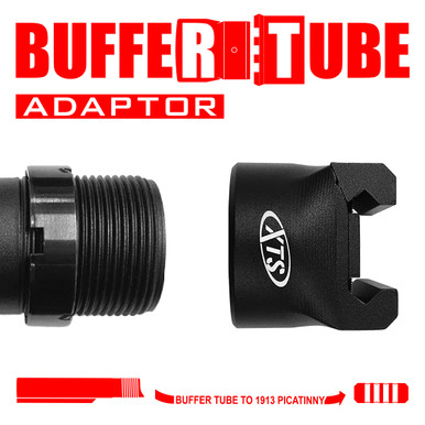 XTS 1913 Fixed Buffer Tube Adapter Picatinny to AR Buffer Tube Black - XTS-1913FIXA