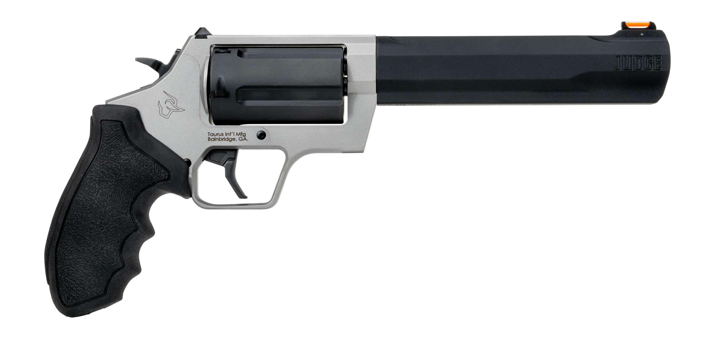 Taurus Judge Tracker Revolver 2-JUDGE65, 410/45 Long Colt, 6.5 in, Rubber Grip, Stainless Finish, 5 Rd