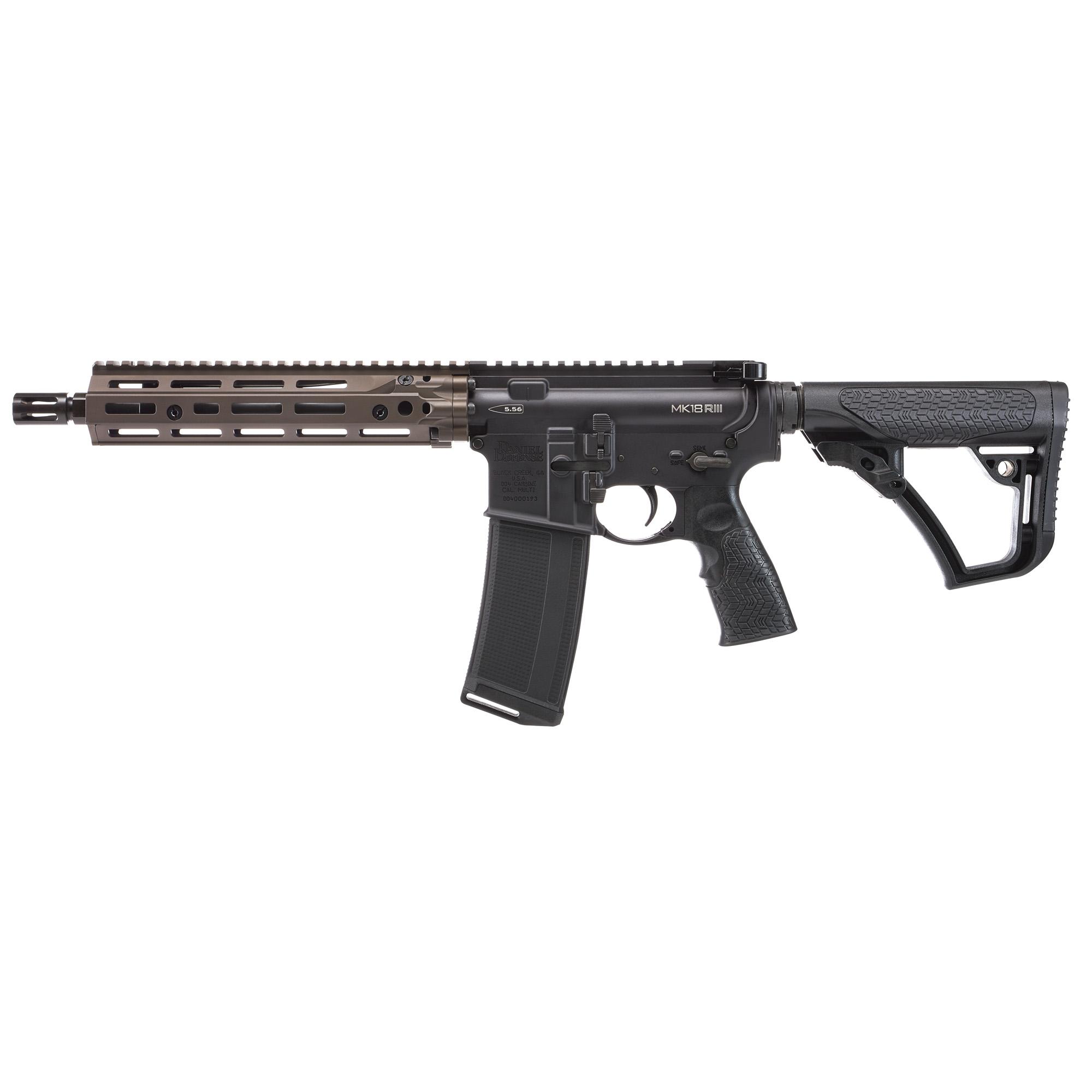Daniel Defense MK18 SBR 02-088-00319-047, 5.56mm NATO/223 Remington, 10.3 in, DD Pistol Grip, Flat Dark Earth Finish, RIS III M-LOK Rail, 30 Rnd