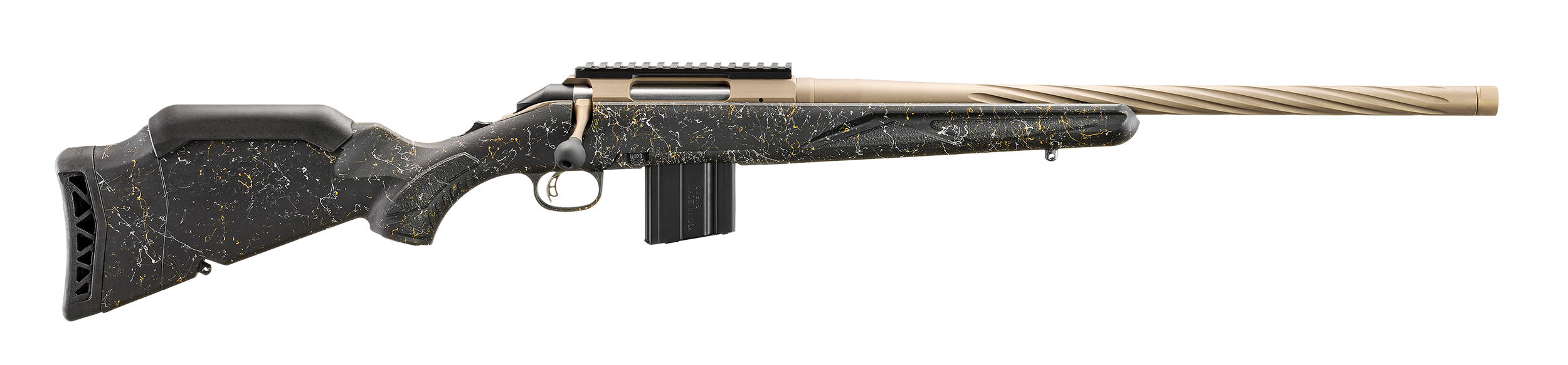 Ruger American Prairie Gen II Rifle 46998, 22 ARC, 20", Black Splatter Adj LOP Synthetic Stock, 10 Rds