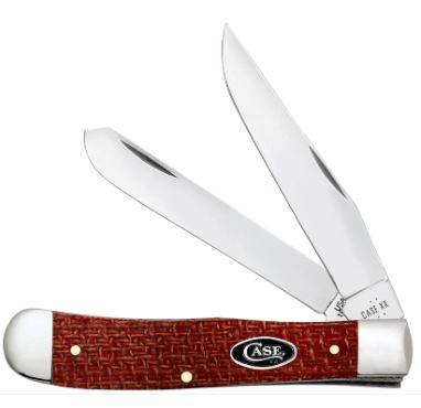 Case Knives Smooth Dark Red Burlap Micarta CS Trapper (12270)