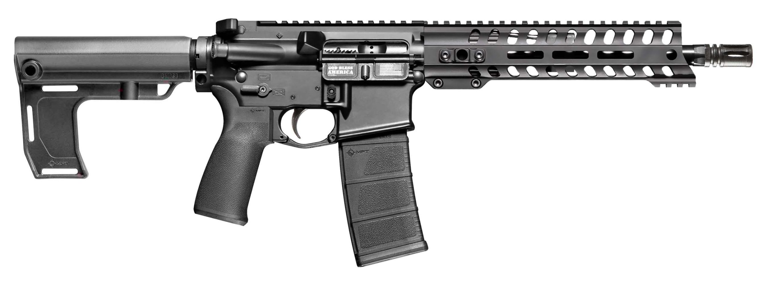 Patriot Ordnance Factory P-15 Base Pistol 02172, 223 Rem, 10.5in, MFT Blade Stabilizer Brace Grips, 30 Rds