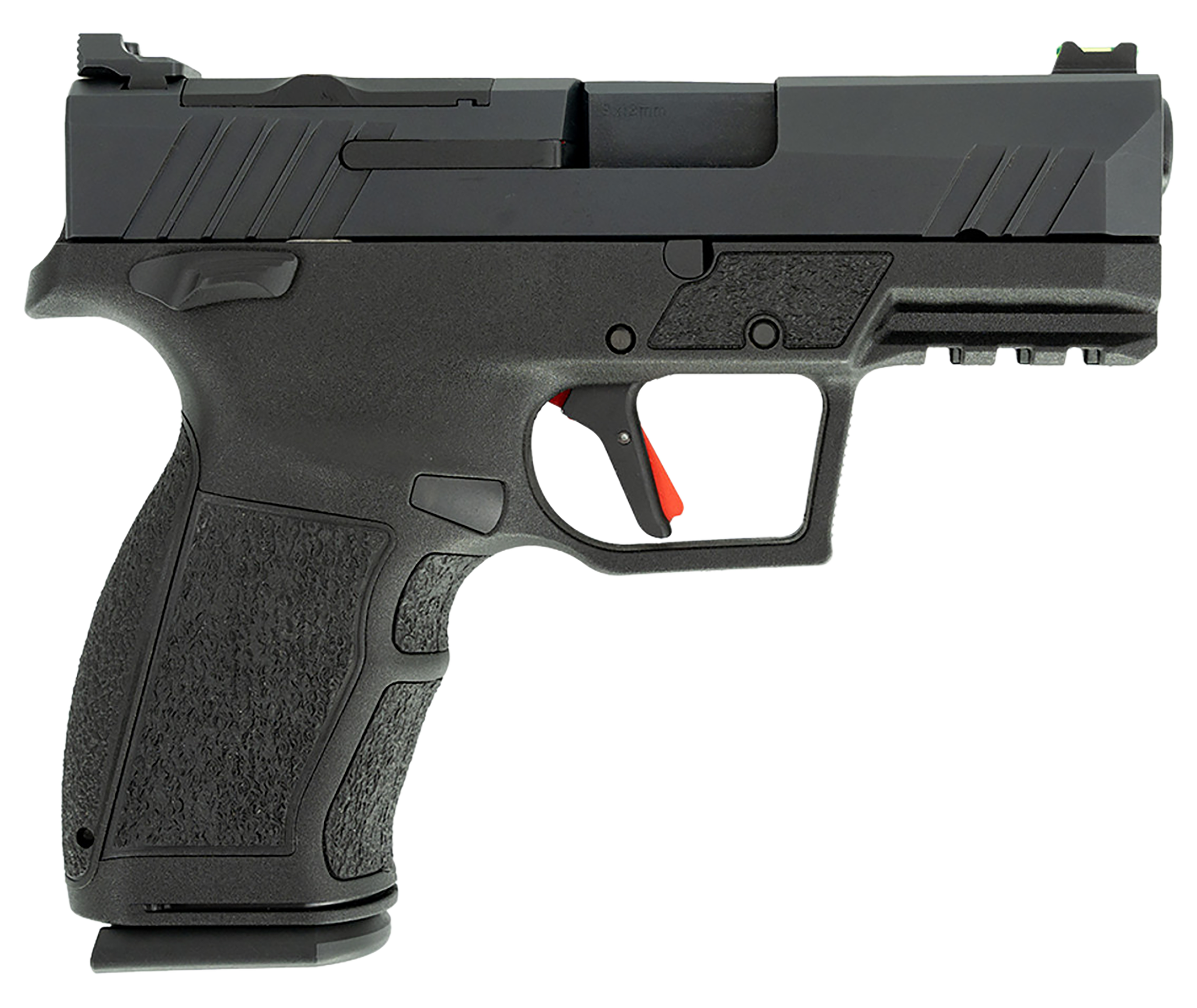 Tisas PX-9 Carry Optic Ready Pistol 15000300, 9mm Luger, 3.50in, Black w/Interchangeable Backstrap, Black Tennifer Finish, 15 Rds