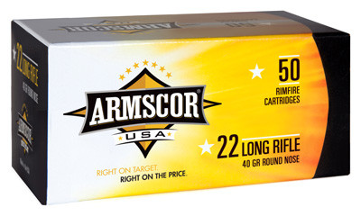 Armscor, Ammo, 22 LR, 40Gr, Solid Point, Standard Velocity, 50rd Box