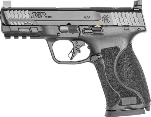 Smith & Wesson M&P 2.0 Full Size 10mm, 4" Barrel, Armornite Black, White 3 Dot Sights, No Thumb Safety, Optics Ready Slide, 2x15rd Mags