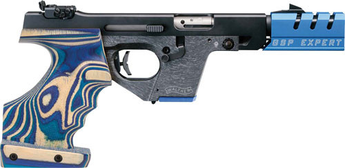 Walther GSP Expert .22 LR, 4.5" Barrel, Right-Hand, Size S, Wood Grip, Black/Blue/Gray, 5rd