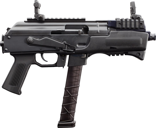 Charles Daly PAK-9 9mm, 6.3" Barrel, Matte Black, Front/Rear Flip, 1x10rd Beretta Compatible Mag, 1x33rd Glock Compatible Mag