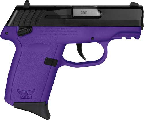 SCCY CPX-1 Gen 3, 9mm, 3.1" Barrel, Black, Slide, Purple Ambidextrous Safety, 3 Dot Sights, 10rd