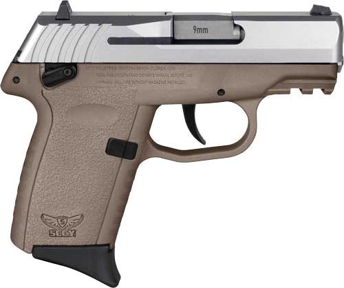 SCCY CPX-1 Gen 3, 9mm, 3.1" Barrel, Stainless Slide, Dark Earth Ambidextrous Safety, 3 Dot Sights, 10rd