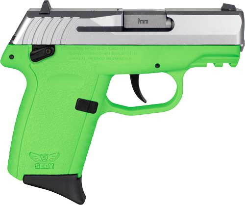 SCCY Industries CPX-1 Gen3 9mm, 3.1" Barrel, Lime Green Finish, Picatinny Rail, Thumb Safety, 10rd