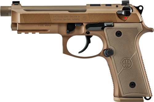 Beretta M9A4 G Centurion OR 9mm, 4.7" Barrel, Aluminum, Flat Dark Earth, Tritium Night Sights, Decocker, 15rd