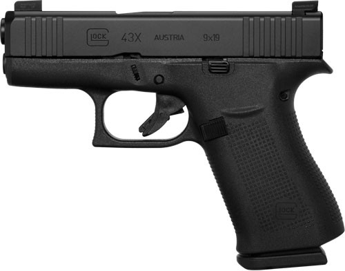 Glock 43X Factory Rebuilt AUS 9mm, 3.41" Barrel, Fixed Sights, Black, 10rd
