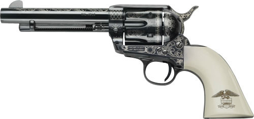 Pietta 1873 GW2 Liberty 45 Colt, 4.75" Barrel, Blued Engraved Ultra Ivory with Liberty Eagle Grip, 6rd