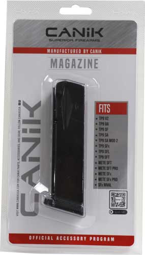 Canik Magazine, 9mm, 18 Rounds, Fits TP9SA, TP9v2, TP9SF, and TP9, Black
