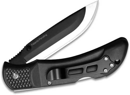 Outdoor Edge Onyx 3.50" Folding Plain Edge, Black Trimond Textured Handle