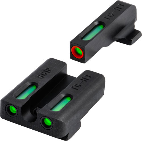 Truglo, TFX Pro Brite Site Day/Night Sight Set For Sig P365, Front Sight Color GreenOrange Focus Lock Ring, Rear Sight Green, Glows In The Dark No Batteries Or Light Exposure Required