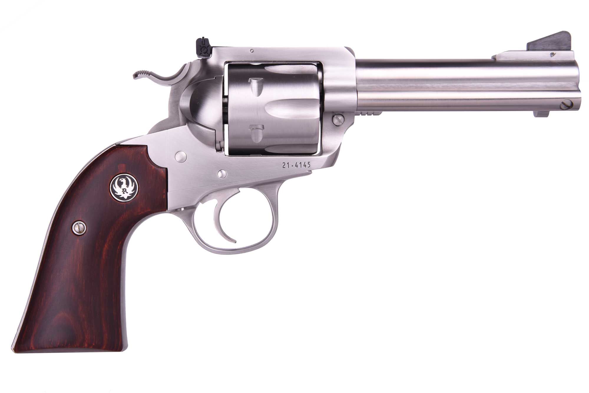 Ruger Bisley Flattop Revolver 5249, 44 Special, 4 5/8in, Rosewood Grips, Satin Stainless Finish, 6 Rds