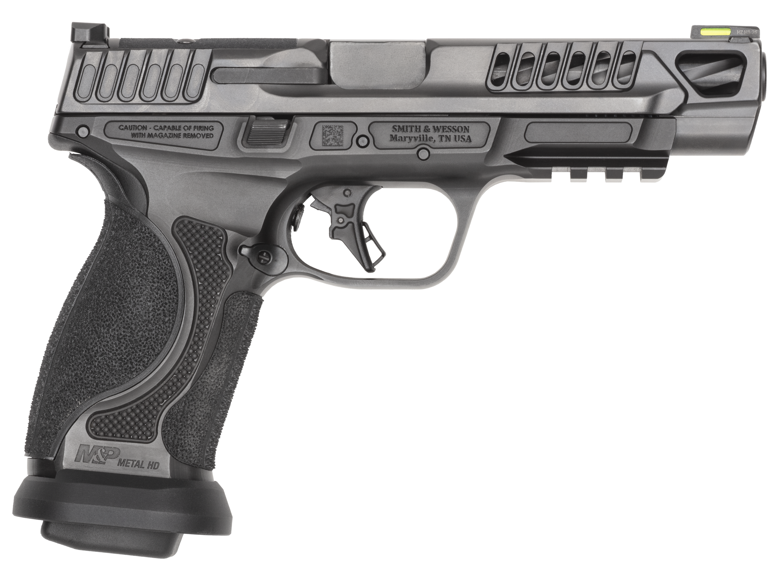 Smith and Wesson M&P M2.0 Competitor HD Optic Ready Pistol 14070, 9mm, 5in, Interchangeable Backstrap Grips, Black Armornite Finish, 10 Rds