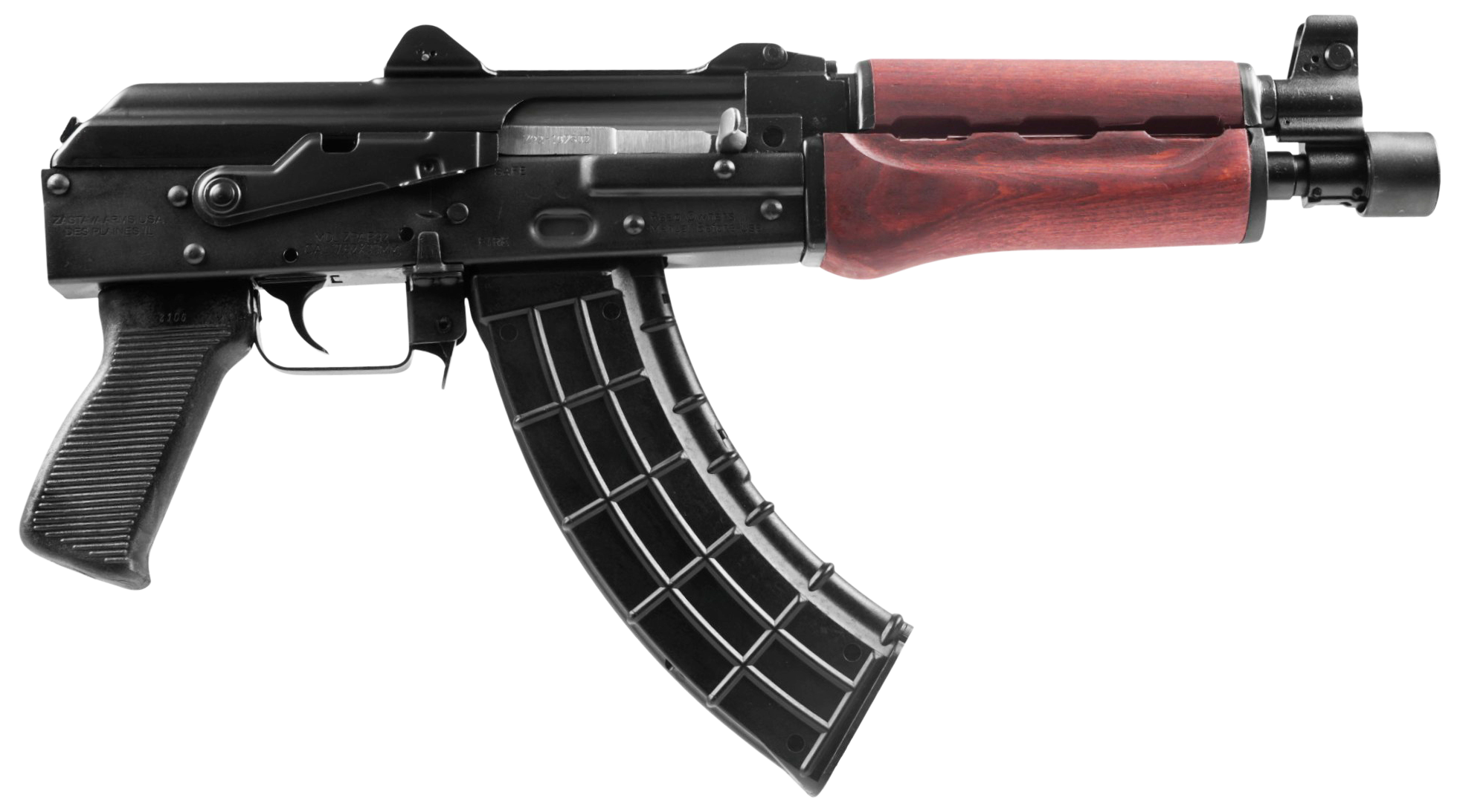 Zastava ZPAP M92 Pistol ZP92762SR, 7.62x39mm, 10in, Black Polymer Pistol Grip, Serbian Redwood, 30 Rds