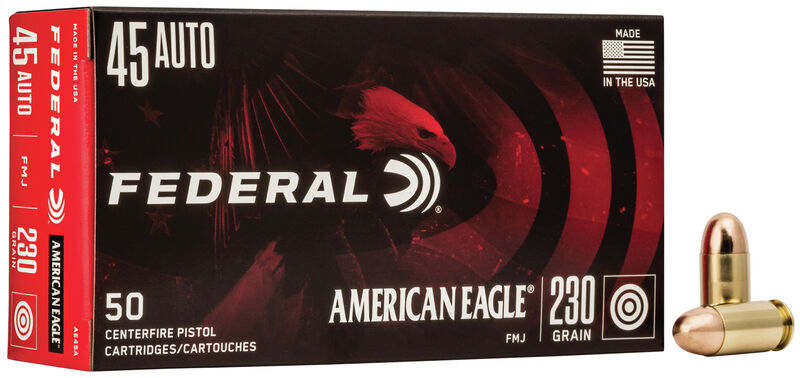Federal American Eagle .45 Auto 230gr. FMJ 50rd Box #AE45A