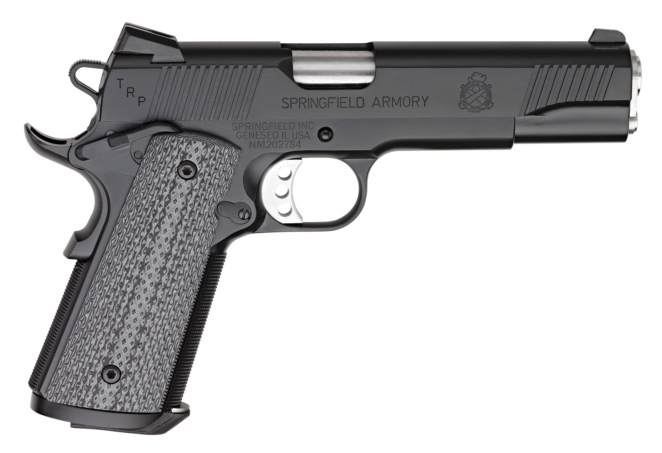 Springfield TRP Service Black Pistol PC9108LCA18, 45 ACP, 5in, Black/Gray G-10 Grips, 7 Rds