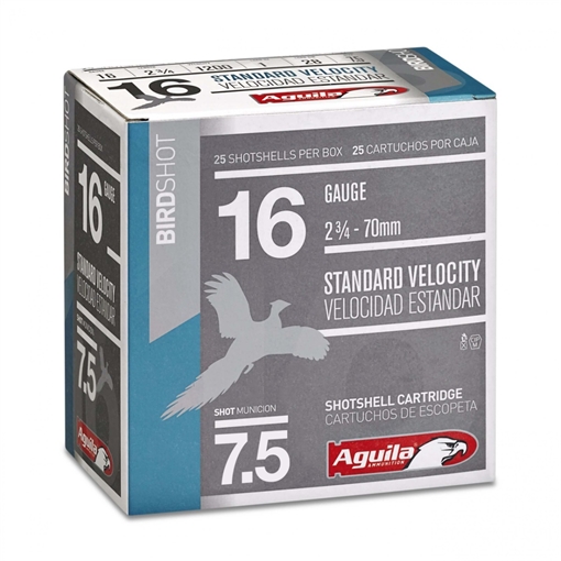 Aguila Ammunition 16ga Birdshot 2.75 inch Shotgun Shells - #7.5 Shot 1oz 1200 fps 28000rd Pallet 1CHB1617