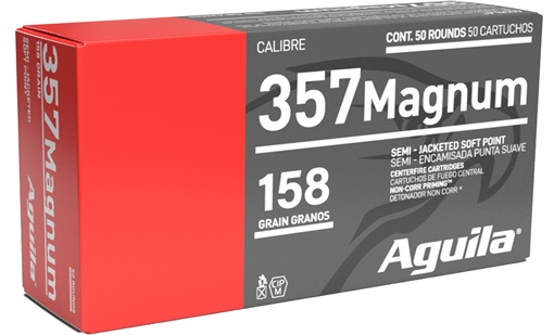 Aguila Target & Range Handgun 357Mag 158gr Semi Jacketed Soft Point 50 Per Box/20 Case 1E572823