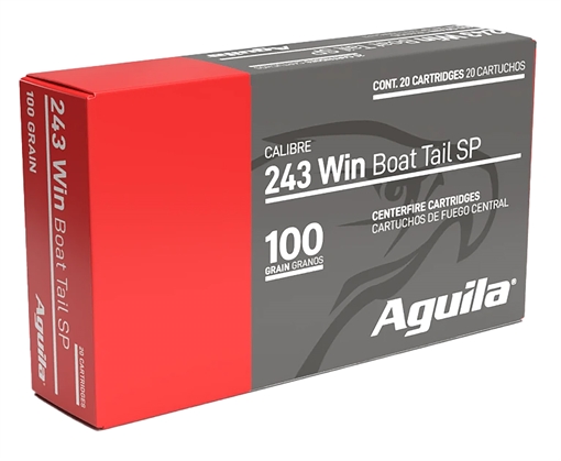 Aguila 243Win 100gr InterLock Boat Tail Soft Point 20 Per Box/10 Case 8047AG