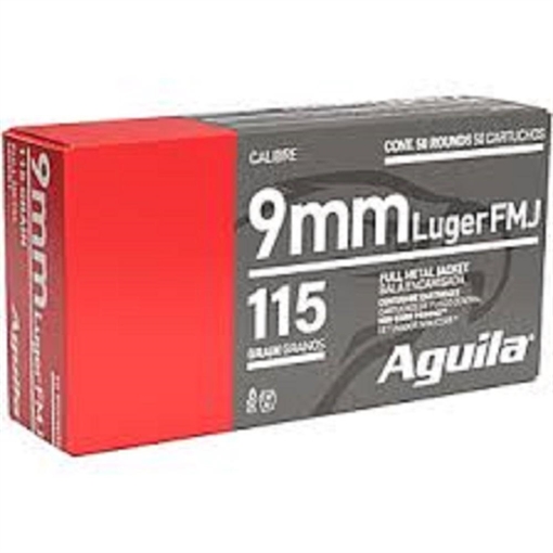 Aguila Handgun Ammuntion 9mm Luger 115 gr FMJ 1150 fps 1000/ct Case 1E097704C