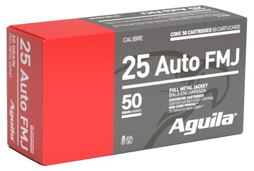 Aguila 25 ACP Automatic Colt Pistol 50gr Full Metal Jacket 50rd Box