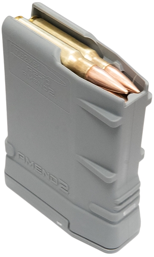 Amend2 Magazine, Mod 2, 308 Winchester/762NATO, 10 Rounds, Fits AR10/SR25 Pattern Rifles, Polymer Construction, Gray 762MOD2GRY10