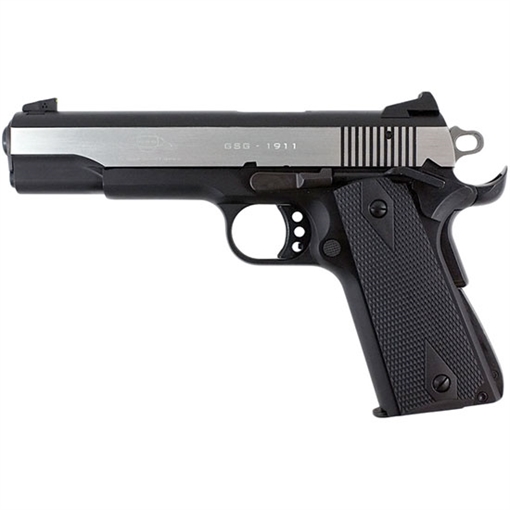 American Tactical 1911, Single Action Only, Semi-automatic, Metal Frame Pistol, Full Size, 22LR, 5" Threaded Barrel, Aluminum, Two-Tone, Black Anodized Frame, Polished Slide, Polymer Grips, 10 Rounds GERG2210M1911S
