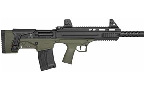 ATI Bulldog 20 Gauge Semi-Auto 3" 5+1 18.50" Black Steel Barrel, Black Aluminum Receiver, Picatinny Mount, Green Fixed Bullpup Stock ATIG20BDG