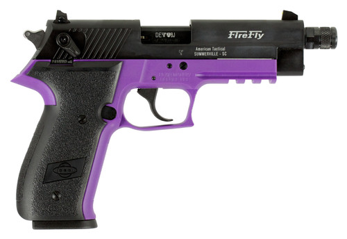GSG Firefly 22 LR, 4.9" Threaded Barrel, Purple Frame, Black Slide/Grip, 10rd