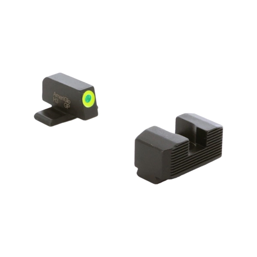 Ameriglo Green Tritium LumiGreen Outline Front Black Serrated Rear Hellcat OSP SA-534