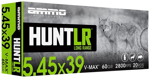 AMMO INC HUNTLR AMO 5.45X39MM 60GR V-MAX 20RD ( 10 BOX CASE) 54539060VMX-A20 54539060VMXA20