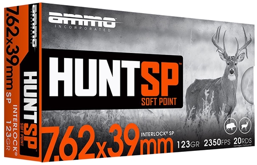 AMMO INC HUNTSP AMO 7.62X39MM 123GR INTERLOCK SP 20RD ( 10 BOX CASE) 76239123SP-A20 76239123SPA20