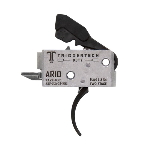 TriggerTech Duty, Curved Trigger, Two Stage, 3.5LB Pull, Fits AR-10, Anodized Finish, Black AHT-TDB-33-NNC AHTTDB33NNC