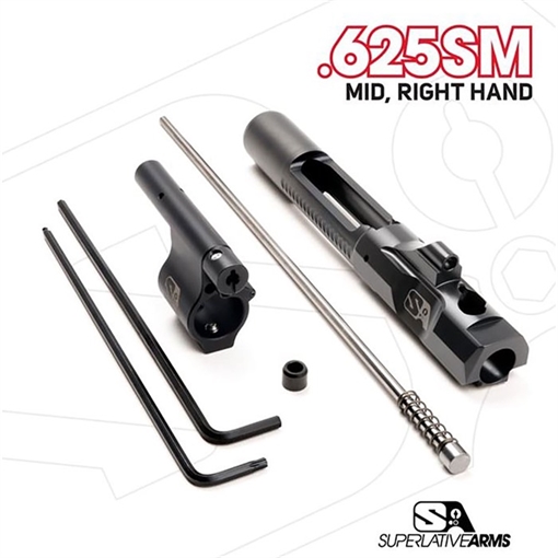Superlative Arms Llc AR-15 ADJ PISTON SYSTEM W/SOLID .625'' GAS BLOCK MIDLENGTH RH SABO-PS-RFD-M625SM