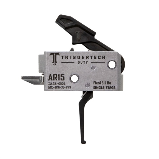 TriggerTech Duty, Flat Trigger, Single Stage, 3.5LB Pull, Fits AR-15, Anodized Finish, Black AH0-SDB-33-NNF AH0SDB33NNF