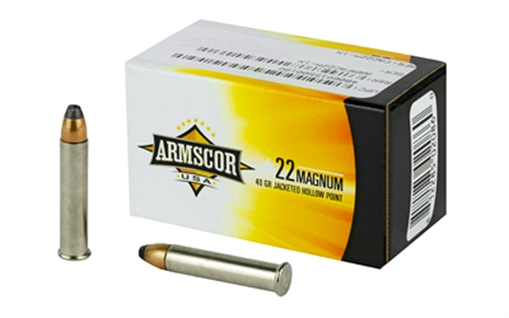 Armscor USA 22WMR 40gr Jacketed Hollow Point 50 Per Box/40 Case FAC22M1N