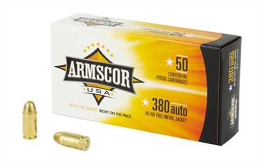 Armscor USA 380ACP 95gr Full Metal Jacket 50 Per Box/20 Case FAC3802N