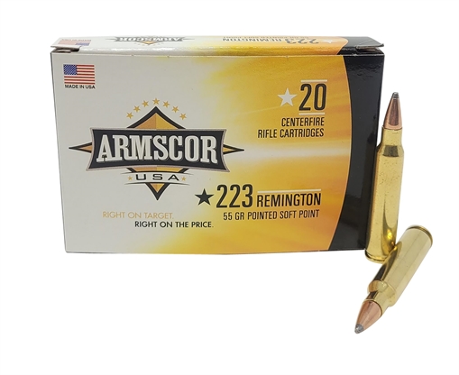 Armscor USA 223Rem 55gr Pointed Soft Point 20 Per Box/50 Case AC2232N