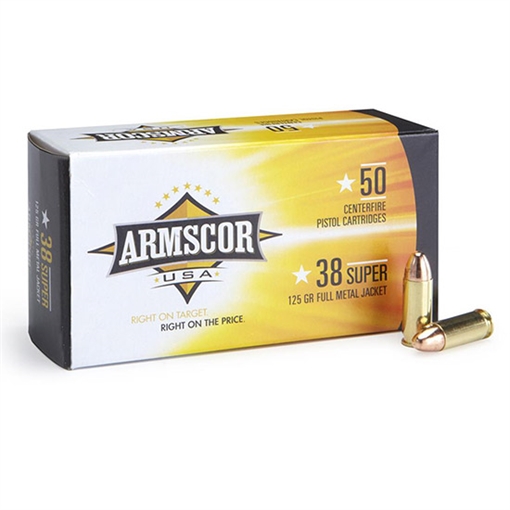 Armscor USA 38Super 125gr Full Metal Jacket 50 Per Box/20 Case FAC38SUPER1N