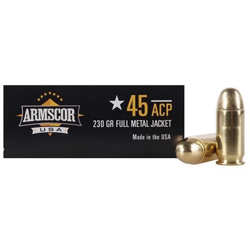 Armscor .45 ACP Pistol Ammo - 230 Grain Full Metal Jacket 50rd Box FAC45-12N FAC4512N
